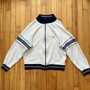 Dior White and Navy Zip-Up Performance Jacket